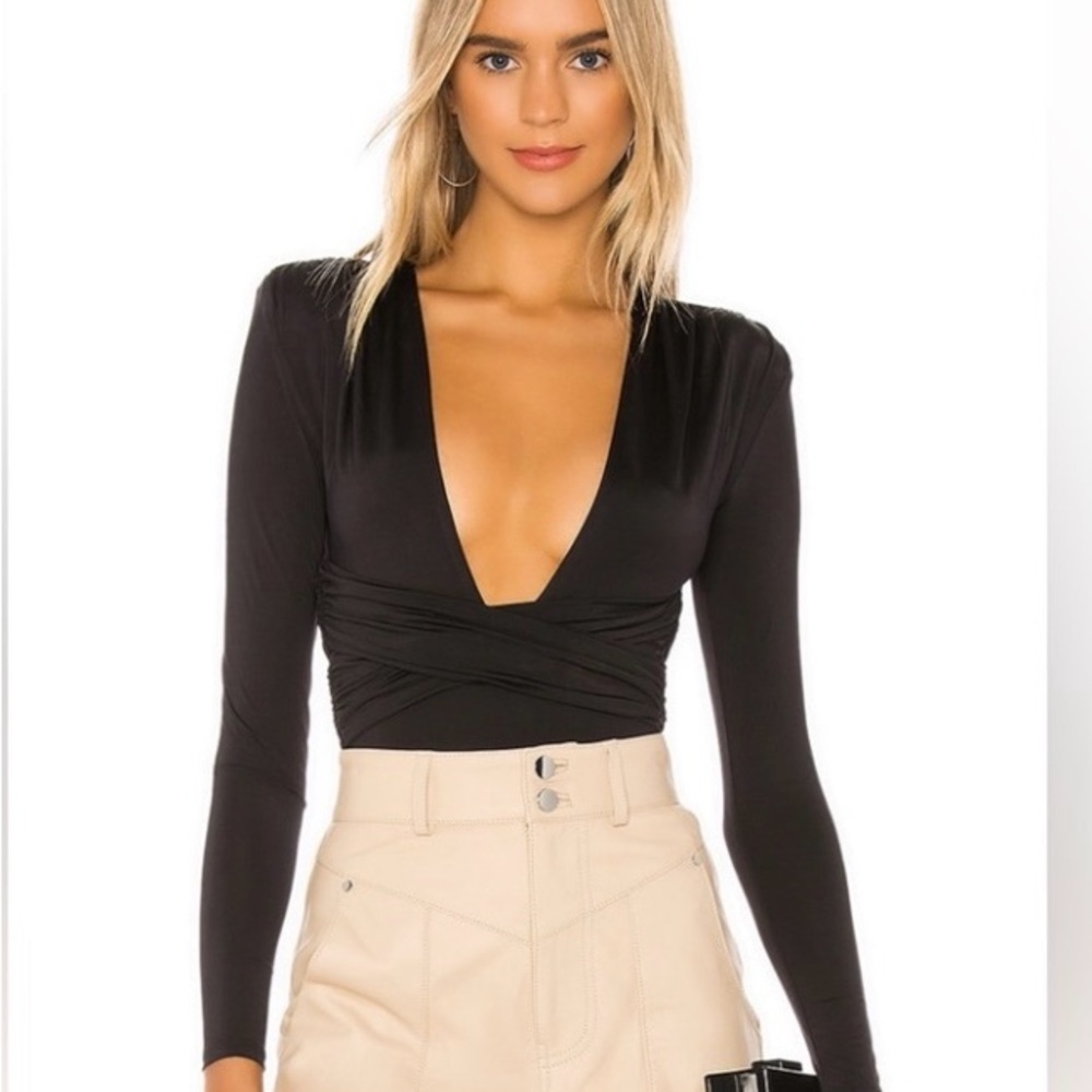Lovers + Friends Black Anya Bodysuit size Small